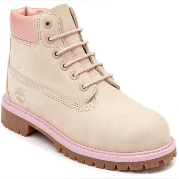 Timberland Shoes - LIKE NEW! TIMBERLAND Waterproof Heritage Boots in Pink & Beige